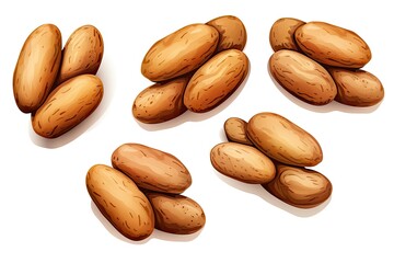 Obraz premium Dry Bean Isolated, Legumes Food, Healthy Seeds, Raw Kidney Beans, Uncooked Color Legume on White