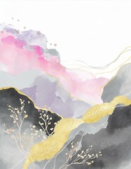 Abstract watercolor style background illustration inspired by spring.