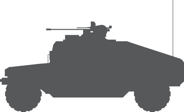 gray military vehicle silhouette clip art preview