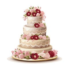 Wedding Cake Clipart isolated on white background