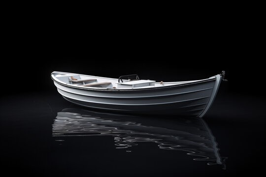 a white boat on water