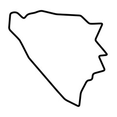 Bosnia and Herzegovina country simplified map. Thick black outline contour. Simple vector icon