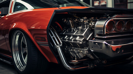 Upgrade the exhaust headers on a muscle car.