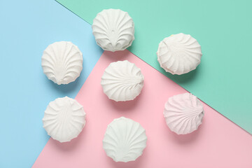 Many sweet zephyr on colorful background