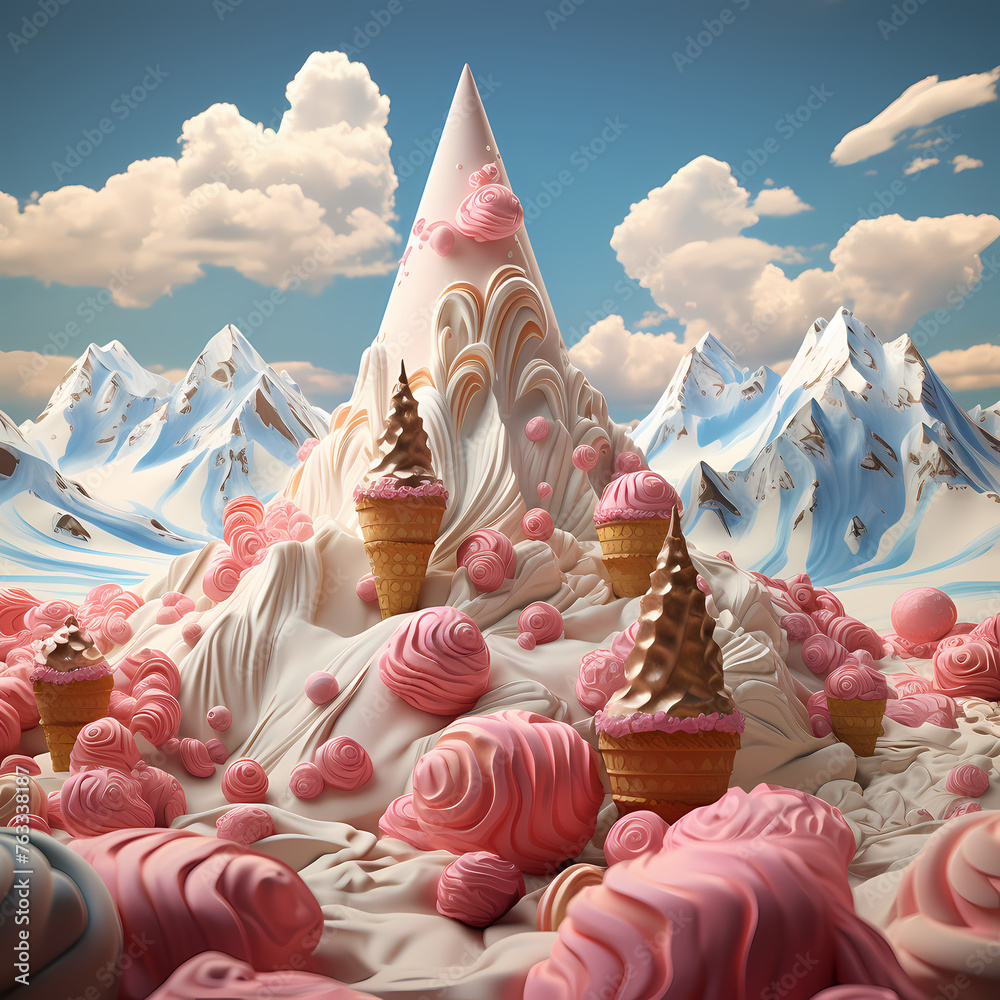 Canvas Prints Ice cream mountain range.