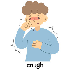 Cough 1 cute, png illustration.