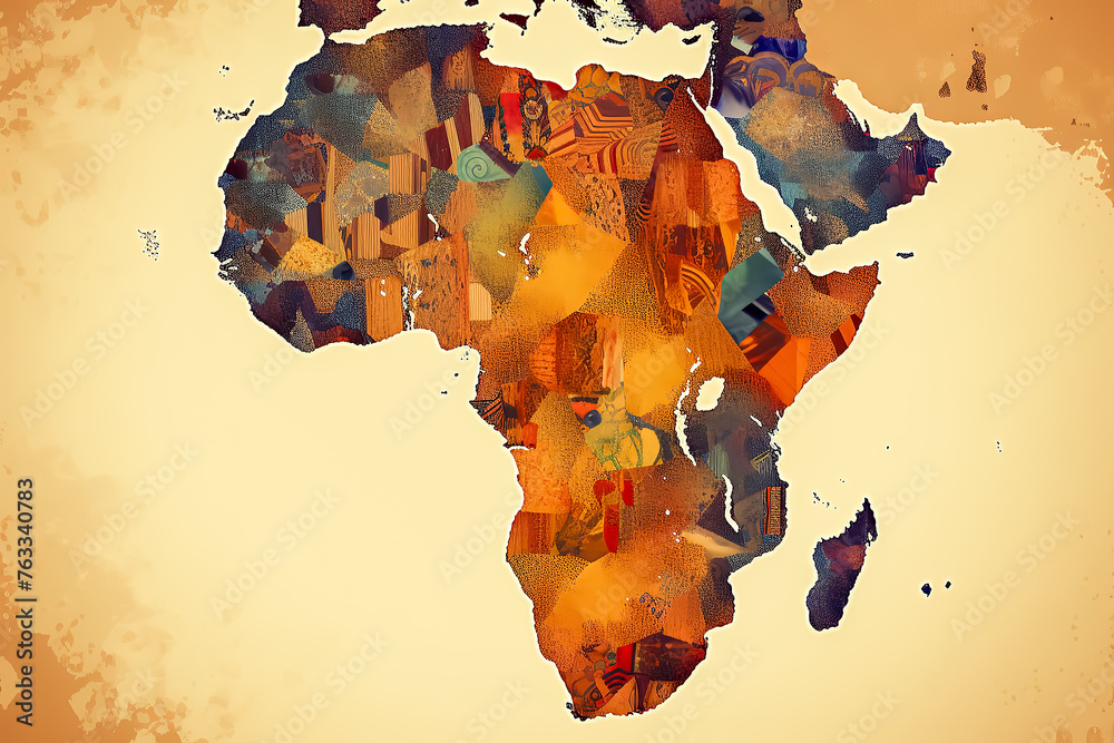 Wall mural celebrate world africa day with an illustration featuring the iconic map of africa