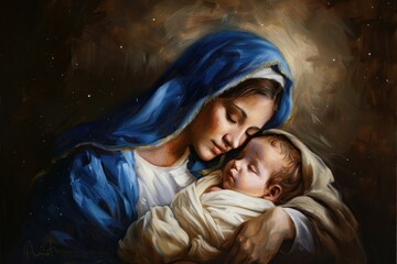 oil painting of Mary