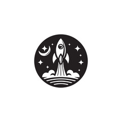 Obraz premium rocket logo design template