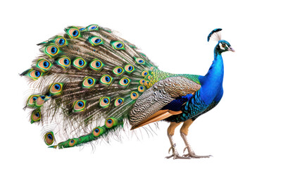 Fototapeta premium peafowl on isolated transparent background