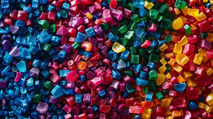Multicolored Plastic Granules - obrazy, fototapety, plakaty