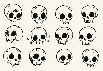 Fototapeta premium set of cute skulls