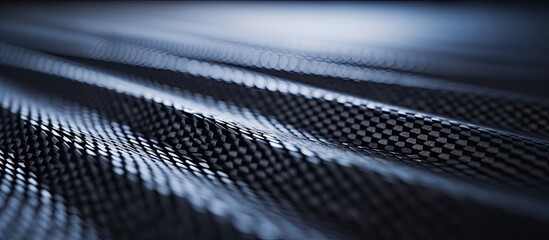 Close-up of monochrome textile photo focusing on nano carbon fiber - obrazy, fototapety, plakaty