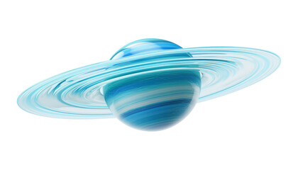 blue planet ring isolated on transparent background cutout