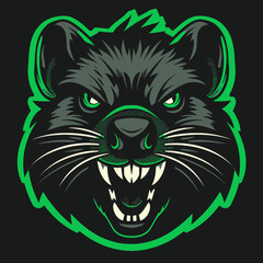 Rat Logo With Black and Green Color