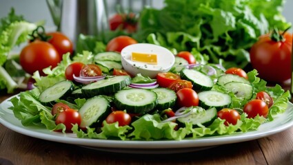  Salad with veggies & egg