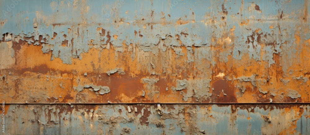 Poster Rusty metal sheet with peeling paint