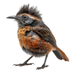 Fototapeta premium Stresemann's bristle front bird on isolated transparent background