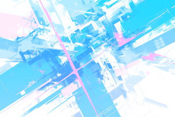 青とピンクの未来感のある抽象的な背景イラスト