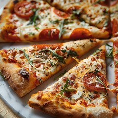 Close up of Naples pizza with appetite cheese shreds