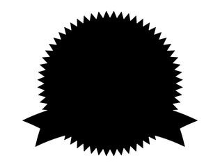 Fototapeta premium Badge shape silhouette vector art white background