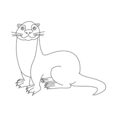 Sea Animal Clipart. Outline Otter Clipart