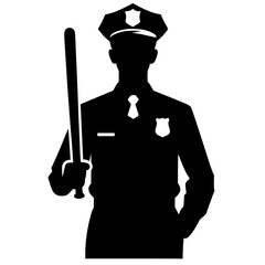 Police silhouette vector art