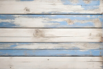 Fototapeta premium White and Blue old dirty weathered wood wall wooden plank board texture background with grains and structures