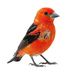 scarlet tanager on isolated transparent background