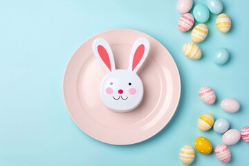 easter bunny with easter eggs