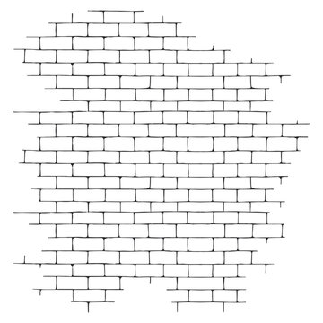 Vector illustration of a monochrome brick wall, perfect for backgrounds and textures