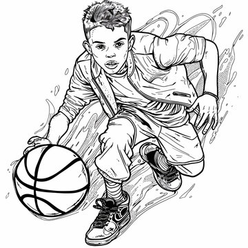 athlete basketball for coloring pages
