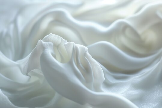 Ethereal wisps of beauty cream floating gently, creating a dreamy, luminous surface.
