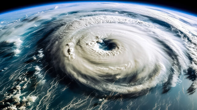 An awe inspiring view of a hurricane as seen from space