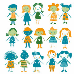 set of children clipart