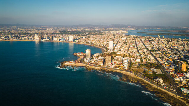 Mazatlan Mexico Aerial view skyline cityscape coastline 