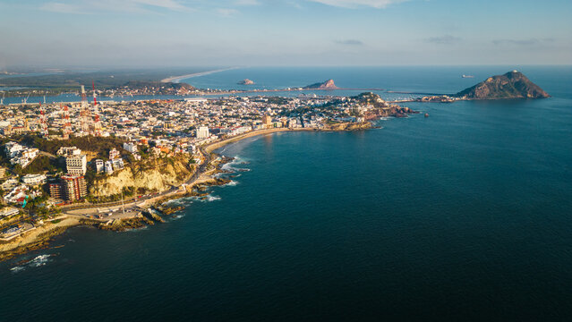 Mazatlan Mexico Aerial view skyline cityscape coastline 