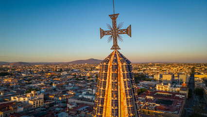 Guadalajara view from cathedral tower at sunset 