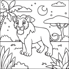 Safari coloring pages. Safari outline for coloring book