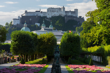 Festung Hohensalzburg, vom Schloss Mirabell, Salzburg, Österreich