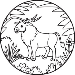 Safari coloring pages. Safari outline for coloring book