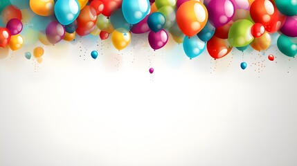 Colorful birthday background with balloons and place for text