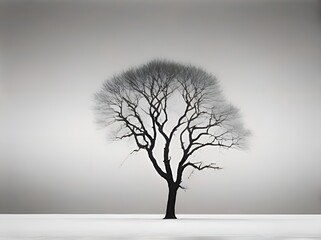 landscape minimal composition photography, black and white, style, perfect detail, fine art - Generative AI. - 763360554