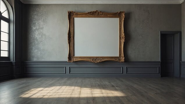 Empty frame wedding interior wall background with floor and space for text