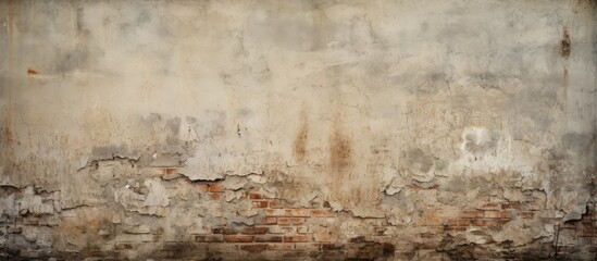 Obraz premium Old weathered wall with fire hydrant and textured surface