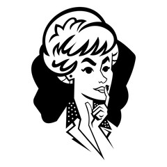 Retro Thinking Woman