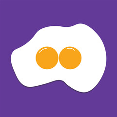 Omelette vector icon. Breakfast vector poster design with eggs. Fried egg day. Half fry for breakfast. Egg breakfast good morning vector poster. Vector illustration. Eps file 238.