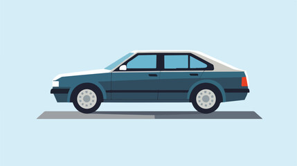 Flat long shadow Car icon vector illustration 