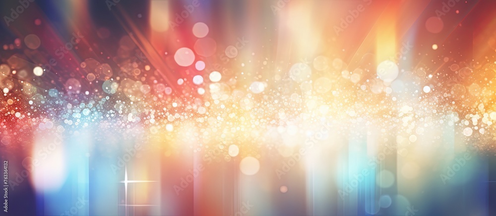 Poster close-up view of vibrant light background with colorful blur