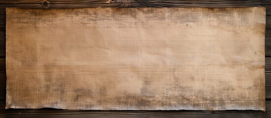 Old paper framed on wooden wall